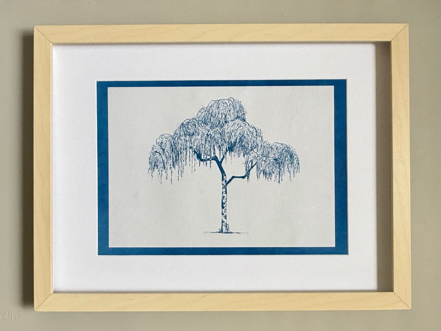 “Highcliffe Silver Birch – artist proof cyanotype test print by Warren Garland, A4, Prussian blue”