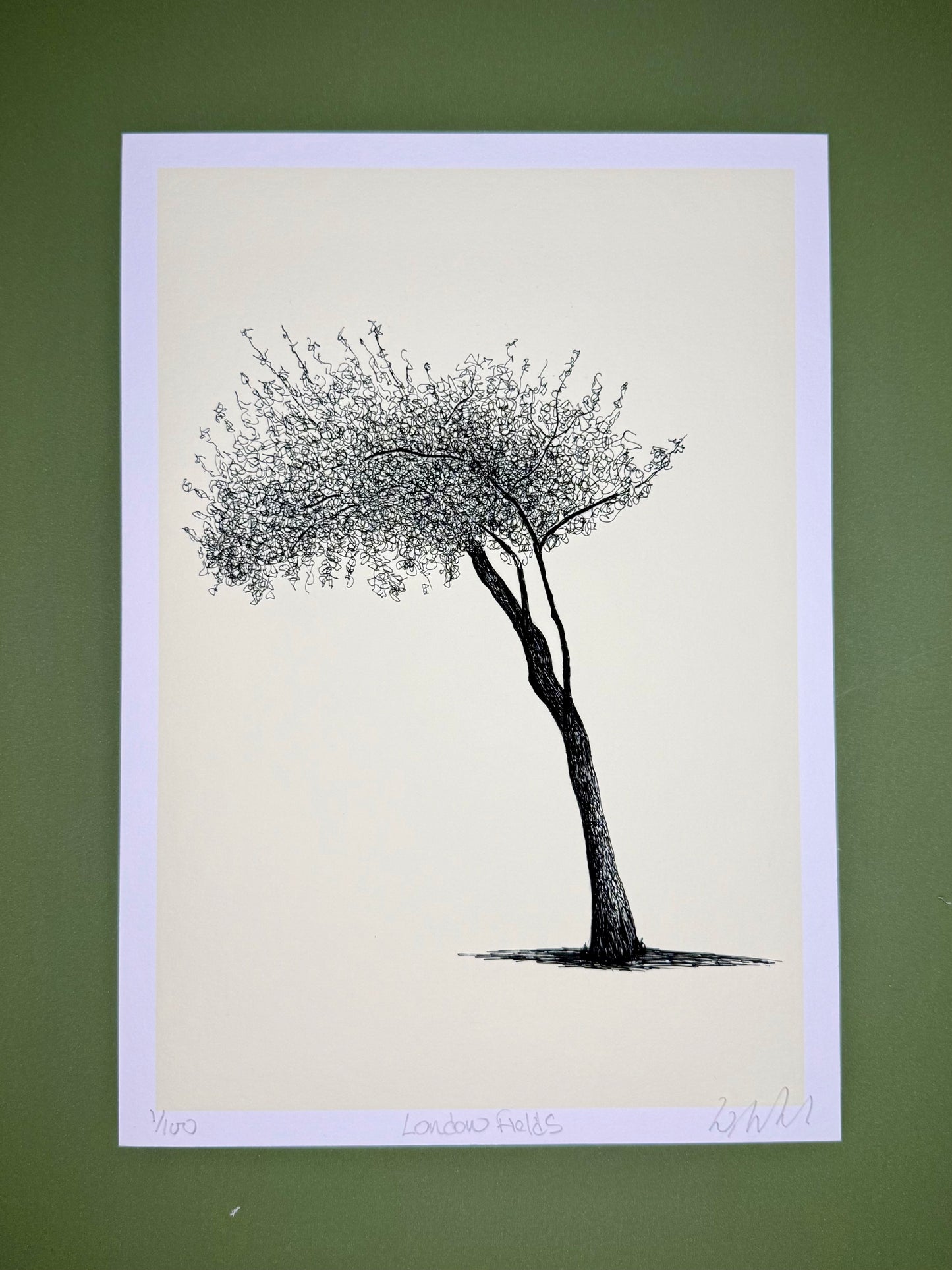 London Fields – A4 Limited Edition Tree Giclée Print