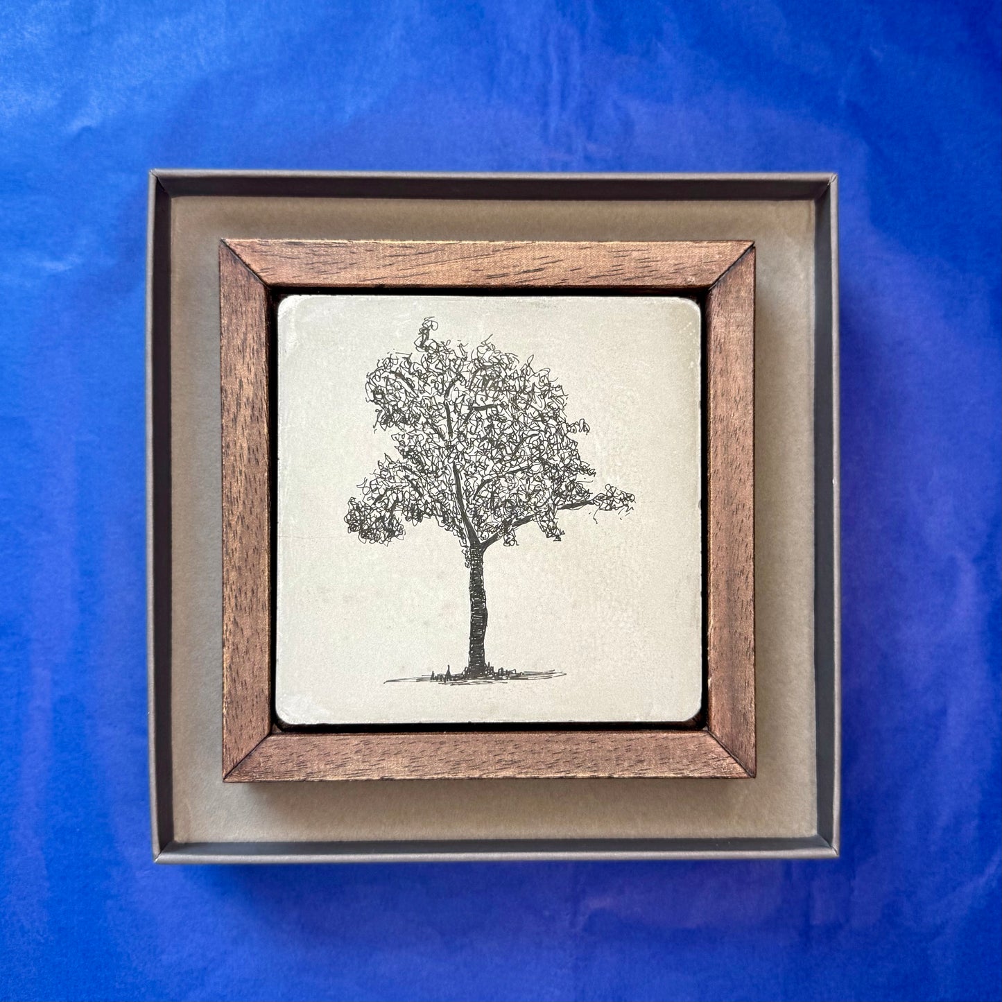 Tangled Canopy – Original Ink Drawing on Cement Tile