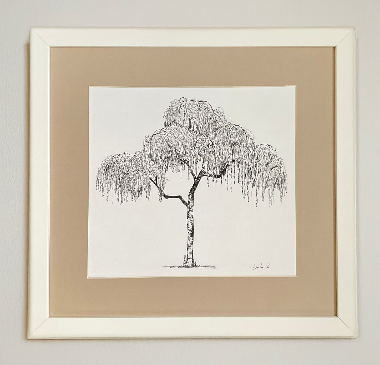 Highcliffe Silver Birch – Original Ink Drawin